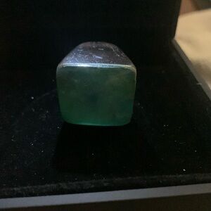 Resin ring with turquoise square